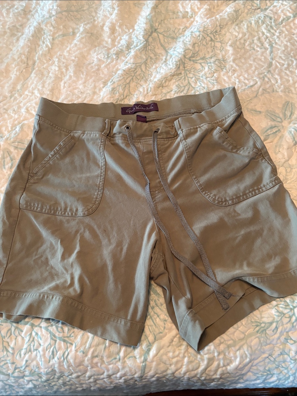 Gloria Vanderbilt Women's Khaki Drawstring Shorts 12